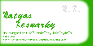 matyas kesmarky business card